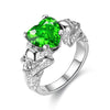 Gothic Skull Heart Crystal and Cubic Zirconia Punk Wedding Ring-Rings-Innovato Design-9-Green-Innovato Design