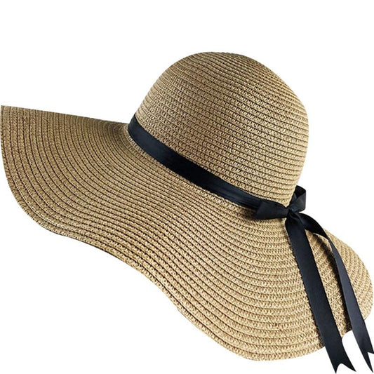 Foldable Floppy Wide Brim Straw Summer Hat-Hats-Innovato Design-Blue-Innovato Design