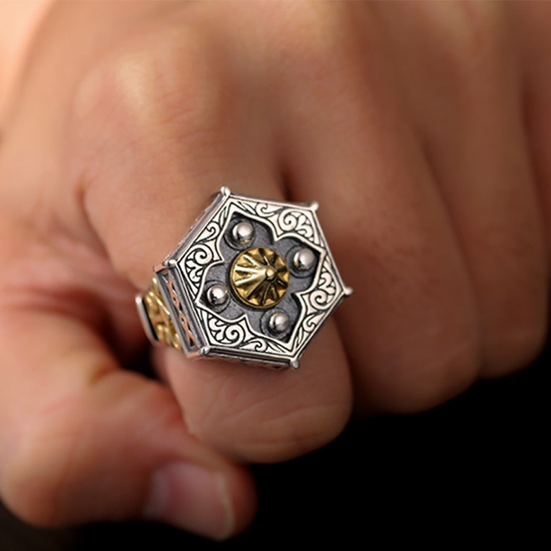Buddhist Lotus 925 Sterling Silver Ring-Rings-Innovato Design-Innovato Design