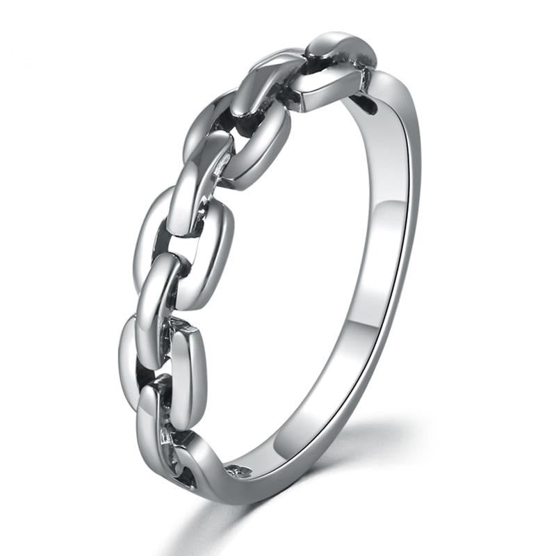 Cable Link Chain 925 Sterling Silver Vintage Steampunk Ring – Innovato ...