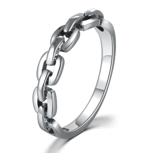 Cable Link Chain 925 Sterling Silver Vintage Steampunk Ring