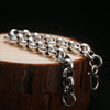 Link Chain 925 Sterling Silver Vintage Fashion Biker Interlocking Bracelet