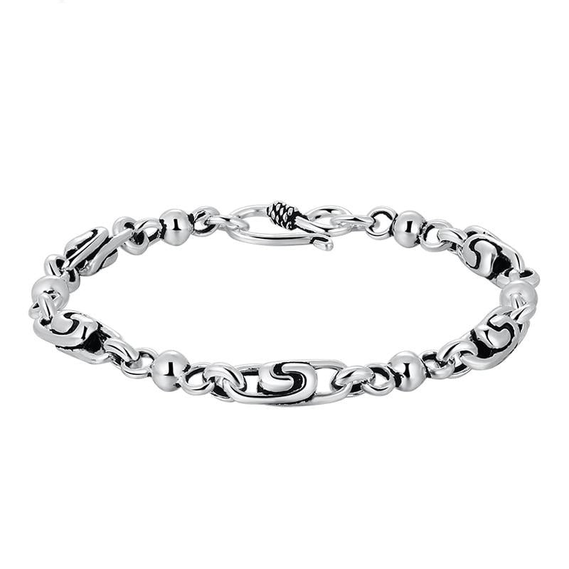 Auspicious Cloud 925 Sterling Silver Trendy Biker Fine Bracelet-Bracelets-Innovato Design-7.09in-Innovato Design
