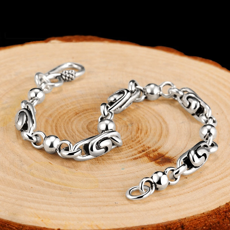 Auspicious Cloud 925 Sterling Silver Trendy Biker Fine Bracelet-Bracelets-Innovato Design-7.09in-Innovato Design
