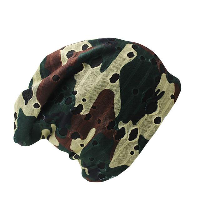 Hip-hop Geometric Hole-printed Beanie, Knit Hat or Skullie-Hats-Innovato Design-Camouflage-Innovato Design
