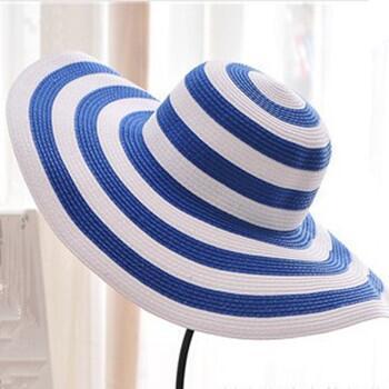 Summer Wide Brim Floppy Striped Straw Sun Ladies Hat-Hats-Innovato Design-Red-Innovato Design