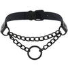 Black Chain Choker Collar Leather Gothic Punk Harajuku Necklace-Necklace-Innovato Design-Black-Innovato Design