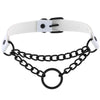 Black Chain Choker Collar Leather Gothic Punk Harajuku Necklace-Necklace-Innovato Design-White-Innovato Design