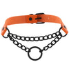 Black Chain Choker Collar Leather Gothic Punk Harajuku Necklace-Necklace-Innovato Design-Orange-Innovato Design