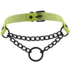Black Chain Choker Collar Leather Gothic Punk Harajuku Necklace-Necklace-Innovato Design-Green-Innovato Design