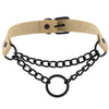 Black Chain Choker Collar Leather Gothic Punk Harajuku Necklace-Necklace-Innovato Design-Nude-Innovato Design