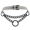 Black Chain Choker Collar Leather Gothic Punk Harajuku Necklace-Necklace-Innovato Design-Gray-Innovato Design