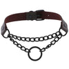 Black Chain Choker Collar Leather Gothic Punk Harajuku Necklace-Necklace-Innovato Design-Coffee-Innovato Design