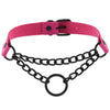 Black Chain Choker Collar Leather Gothic Punk Harajuku Necklace-Necklace-Innovato Design-Rose-Innovato Design