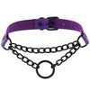 Black Chain Choker Collar Leather Gothic Punk Harajuku Necklace-Necklace-Innovato Design-Purple-Innovato Design