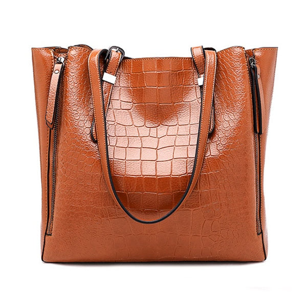 Big Luxury Designer PU Leather Tote Bag, Shoulder Bag and Handbag-Handbags-Innovato Design-Innovato Design