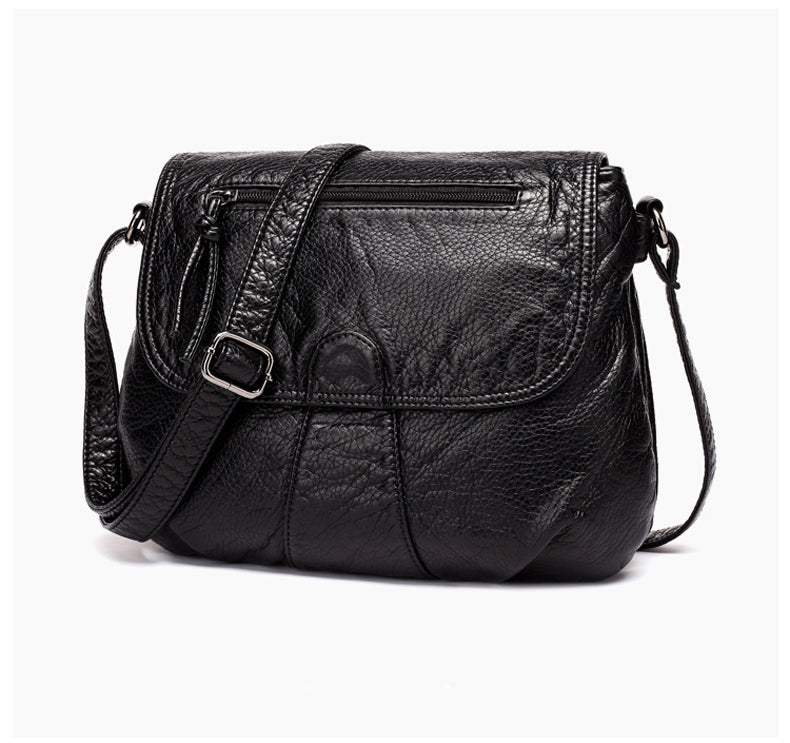 Soft Washed PU Leather Crossbody Bag and Handbag-Handbags-Innovato Design-Red-Innovato Design