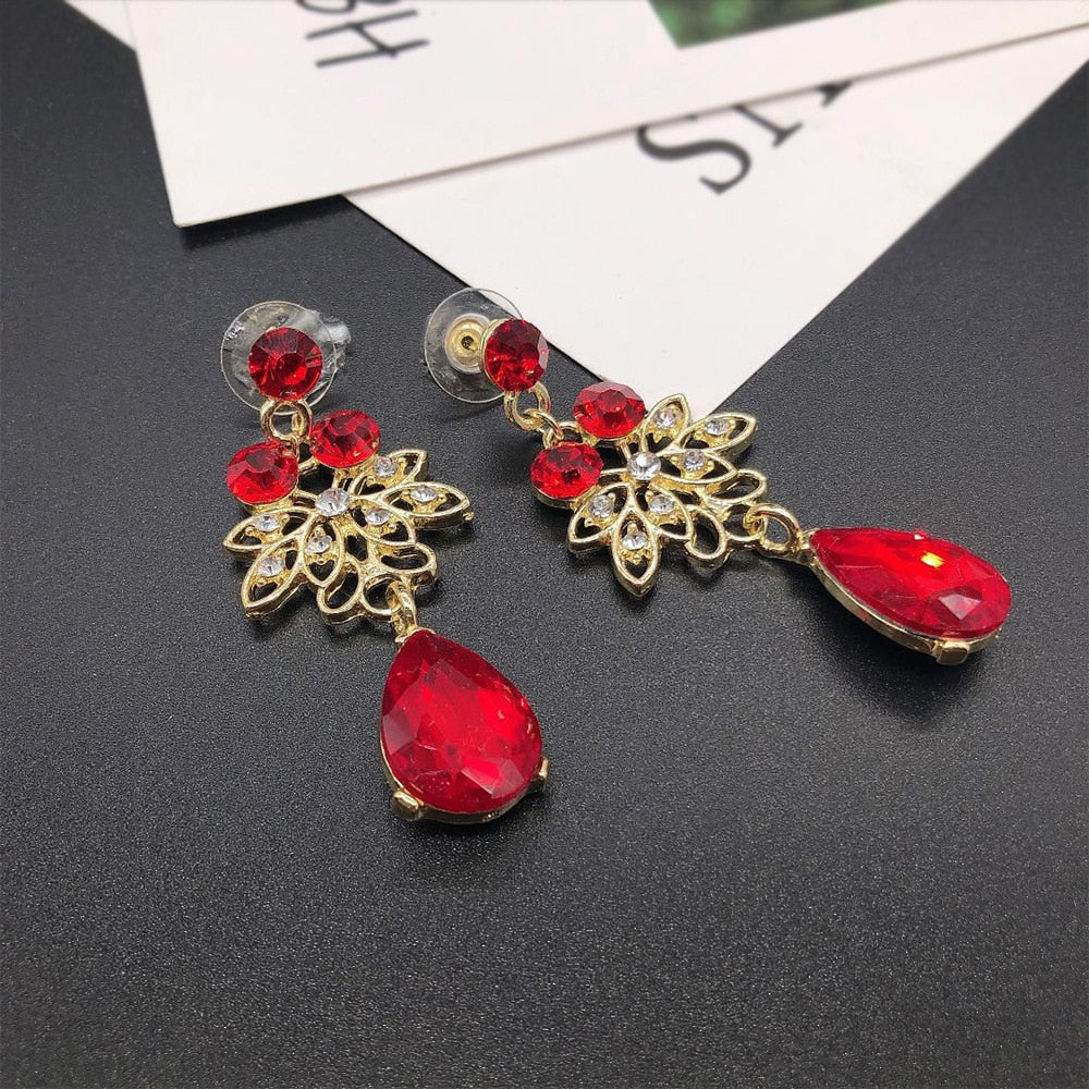 Baroque Crystal Tiara, Necklace & Earrings Wedding Pageant Prom Jewelry Set-Jewelry Sets-Innovato Design-Green-Innovato Design