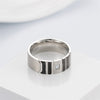 Grooved Matte Finish with Cubic Zirconia Titanium Wedding Ring