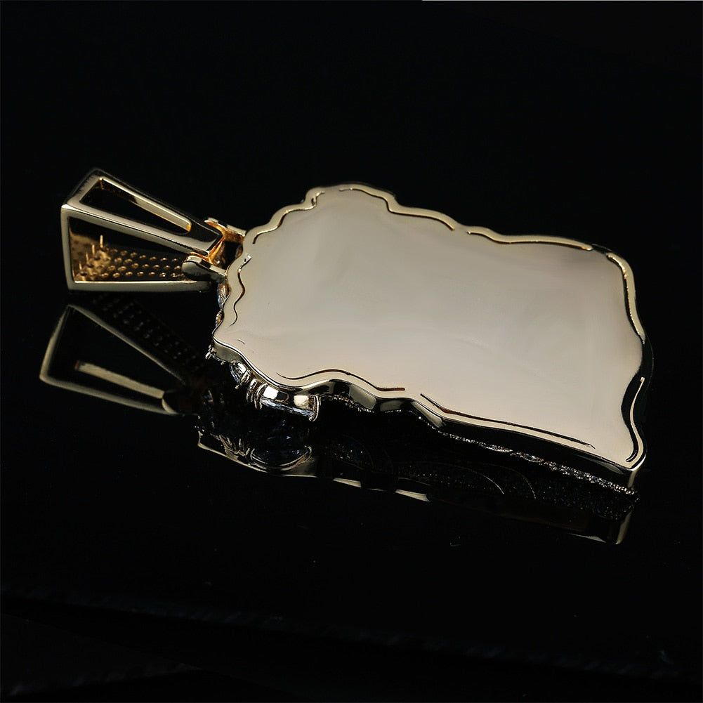 Big Jesus Cubic Zirconia Stainless Steel Hip-Hop Pendant Necklace-Necklace-Innovato Design-Silver-Tennis chain-18inch-Innovato Design