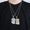 Big Jesus Cubic Zirconia Stainless Steel Hip-Hop Pendant Necklace