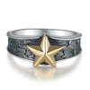 7mm Gold-Plated Star 925 Sterling Silver Vintage Punk Rock Retro Ring-Gothic Rings-Innovato Design-11-Innovato Design