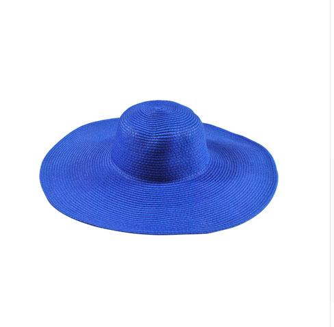 Foldable Large Straw Sun Floppy Beach Hat-Hats-Innovato Design-Blue-Innovato Design