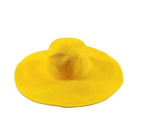 Foldable Large Straw Sun Floppy Beach Hat-Hats-Innovato Design-Yellow-Innovato Design