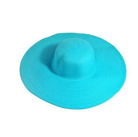 Foldable Large Straw Sun Floppy Beach Hat-Hats-Innovato Design-Sky Blue-Innovato Design