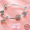 Bee and Daisy Flower 925 Sterling Silver Charm Bracelet