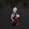 Purple Cubic Zirconia and Austrian Crystal Necklace, Bracelet, Earrings & Ring Wedding Jewelry Set-Jewelry Sets-Innovato Design-Innovato Design