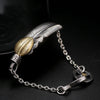 Gold and Silver Feather 925 Sterling Silver Punk Rock Fashion Bracelet