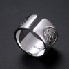 Chinese Four Mythical Creatures 999 Genuine Silver Adjustable Ring