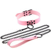 Chain Traction Collar Choker Leather Gothic Punk Harajuku Necklace-Necklace-Innovato Design-Pink-Innovato Design