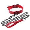 Chain Traction Collar Choker Leather Gothic Punk Harajuku Necklace-Necklace-Innovato Design-Red-Innovato Design