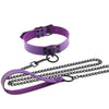 Chain Traction Collar Choker Leather Gothic Punk Harajuku Necklace-Necklace-Innovato Design-Purple-Innovato Design