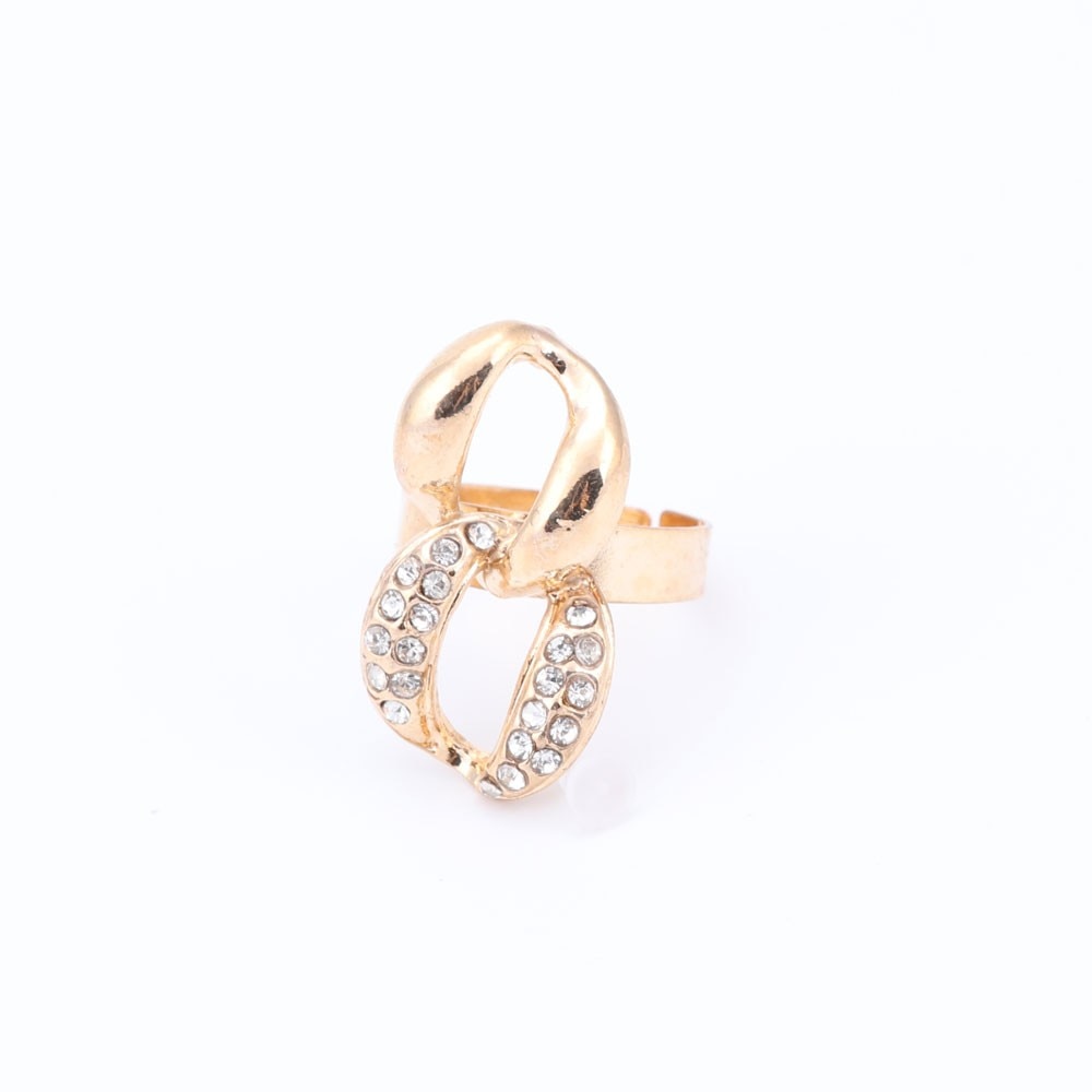 Rhinestone Link Chain Necklace, Bracelet, Earrings & Ring Wedding Statement Jewelry Set-Jewelry Sets-Innovato Design-Innovato Design