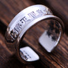 Buddhism Mantra Signet 999 Genuine Silver Adjustable Vintage Ring-Rings-Innovato Design-Medium (8 to 9)-Innovato Design