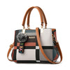 Fashion Casual Plaid Leather Tote Bag, Shoulder Bag, Crossbody Bag and Handbag-Handbags-Innovato Design-Red-Innovato Design