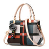 Fashion Casual Plaid Leather Tote Bag, Shoulder Bag, Crossbody Bag and Handbag-Handbags-Innovato Design-Beige-Innovato Design