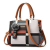 Fashion Casual Plaid Leather Tote Bag, Shoulder Bag, Crossbody Bag and Handbag-Handbags-Innovato Design-Brown-Innovato Design