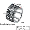 Chinese Four Creatures Dragon, Tiger, Bird and Turtle 999 Genuine Silver Vintage Biker Ring-Gothic Rings-Innovato Design-7-Innovato Design