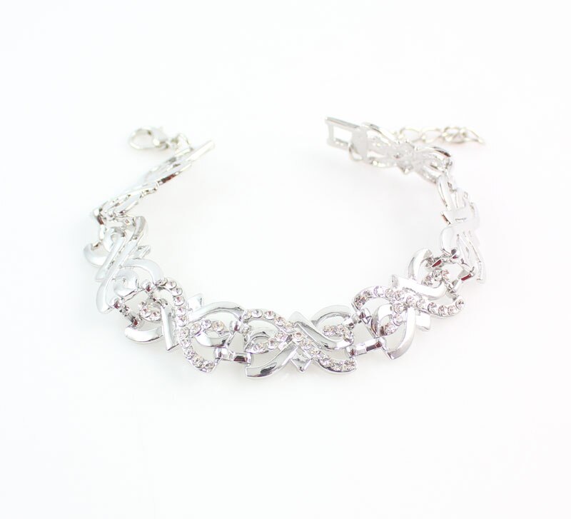 Silver-Plated Crystal Necklace, Bracelet, Earrings & Ring Wedding Statement Jewelry Set-Jewelry Sets-Innovato Design-Innovato Design