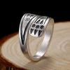 Geometric Design 925 Sterling Silver Adjustable Vintage Punk Rock Ring-Rings-Innovato Design-Innovato Design