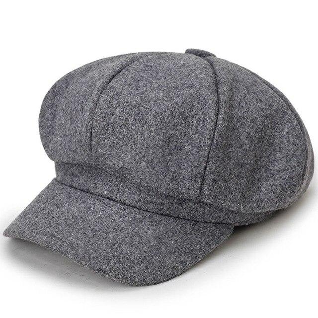 Solid Color Newsboy Octagonal Hat-Hats-Innovato Design-Black-Innovato Design