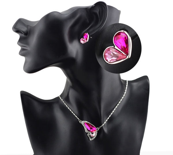 Austrian Crystal Butterfly Necklace, Bracelet & Earrings Fashion Jewelry Set-Jewelry Sets-Innovato Design-Purple-Innovato Design