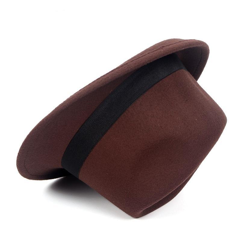 Wool Felt Trilby Hat with Black Hatband-Hats-Innovato Design-Black-Innovato Design