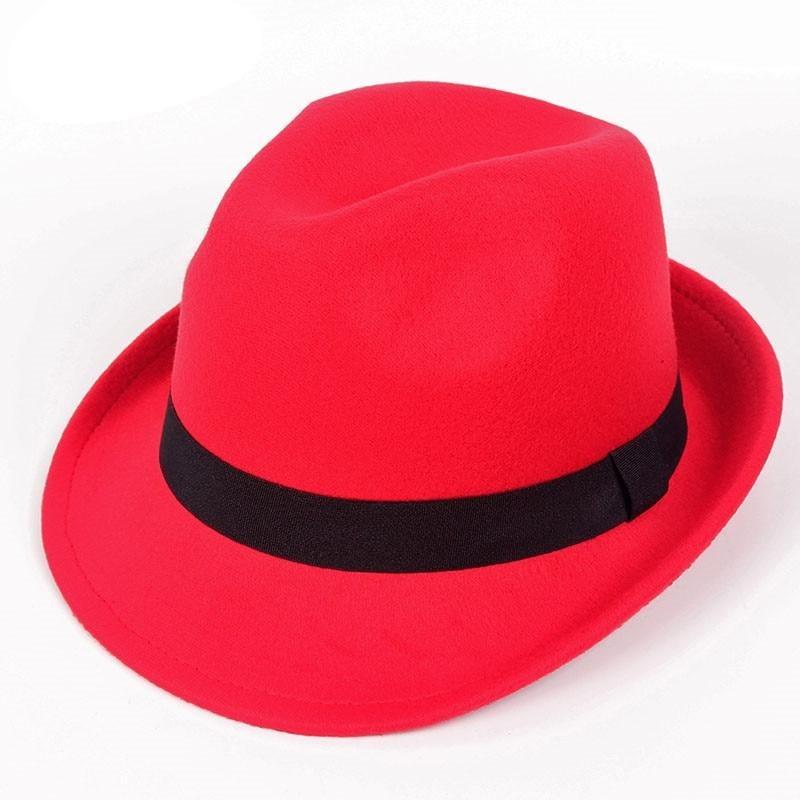 Wool Felt Trilby Hat with Black Hatband-Hats-Innovato Design-Black-Innovato Design