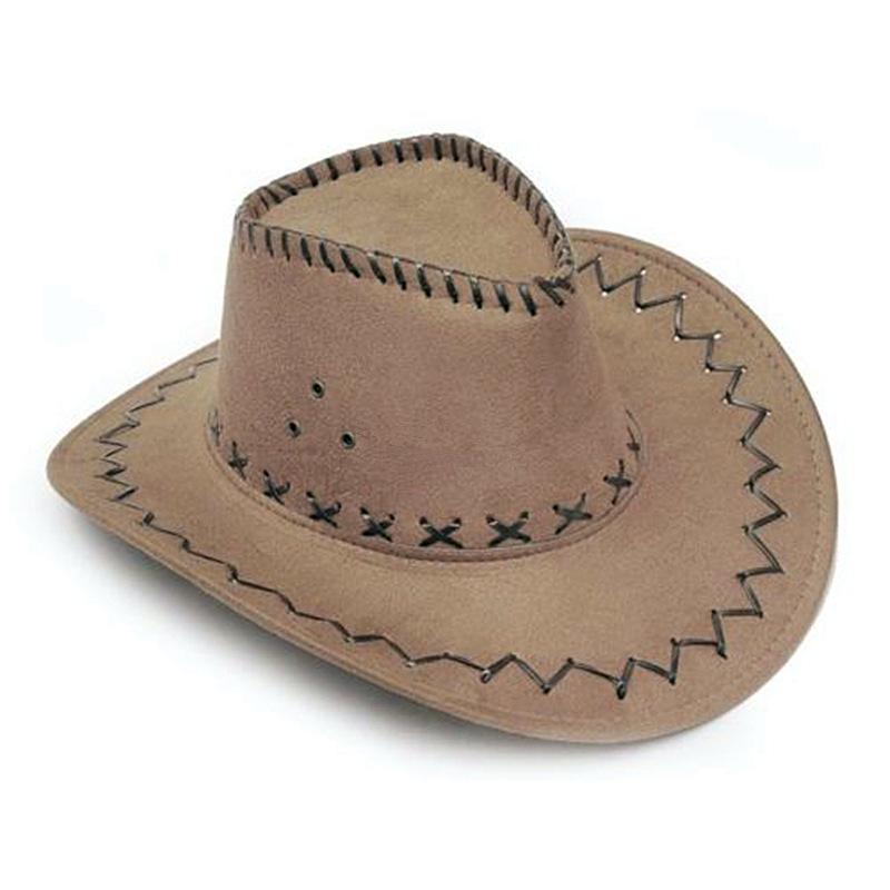 Suede Stitched Sombrero Cowboy Hat with Adjustable Chin Tie-Hats-Innovato Design-Black-Innovato Design
