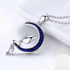 Fairy in Blue Moon Cubic Zirconia 925 Sterling Silver Fashion Pendant Necklace-Necklaces-Innovato Design-Innovato Design